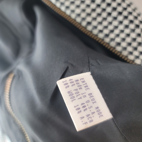 entre deux modes by carrie rouveyrol black and white checkard jacket. Size 6 - Picture 6 of 7